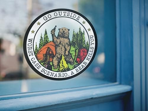 Worst Case Scenario A Bear Kills You Vinyl Decal Sticker for Car Truck Van SUV Window Wall Cup Laptop 5.5-Inch