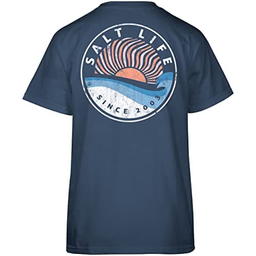 Salt Life Women's A Perfect Day Short Sleeve Tee + Stylish + Comfortable + Versatile + Soft + Moisture Wicking + Sizes: — Washed Navy