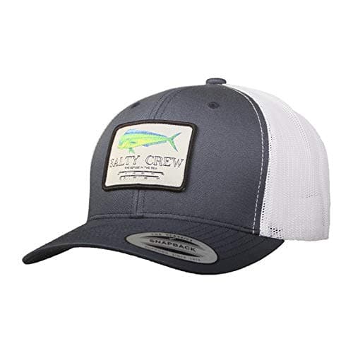 Salty Crew Men's Fish Logo Retro Trucker Hat - Premium Cotton, Unisex Adjustable Baseball Hat for Adults