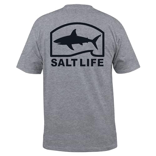 Salt Life Men's Pro Salt Shark Short Sleeve Tee + Summer Casual Wear + Men's Fashion + Breathable Cotton + Unisex Regula