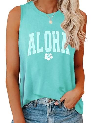 Lanmertree On Cruise Time Women's Summer Coconut Tree Sleeveless Shirts for Casual Beach Vacation
| Lanmertree Women's — Aloha-blue