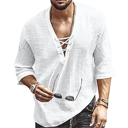 Rela Bota Men's V-Neck Short Sleeve Beach Shirt Printing Yoga Top
| Rela Bota Men's Short Sleeve Beach V-Neck Drawing S — Solid White