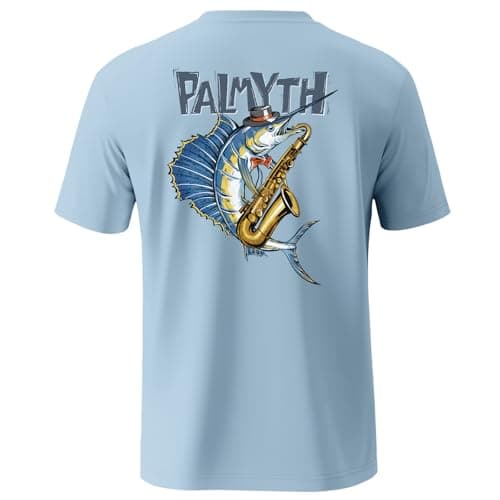 Palmyth Men's Sun Protection Fishing Shirt Short Sleeve UPF 50+ SPF Clothing
| Palmyth Men's UV Protection Fishing Shir — Light Blue / Sailfish Saxophone