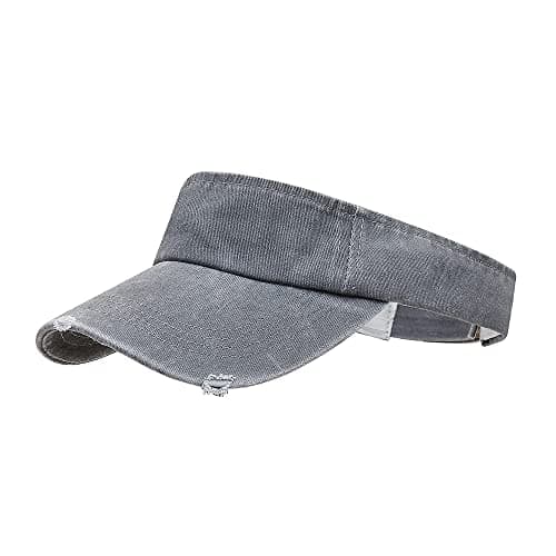 ANDICEQY Sport Retro Ripped Sun Visor Hats for Women and Men Adjustable Empty Top Baseball Cap Cotton Ball Cap Women and