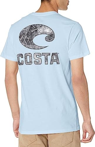 Costa Del Mar Men's Short Sleeve Crewneck T-Shirt Mossy Oak Coastal Style Trendy Summer Wear Medium Size Popular Summer
