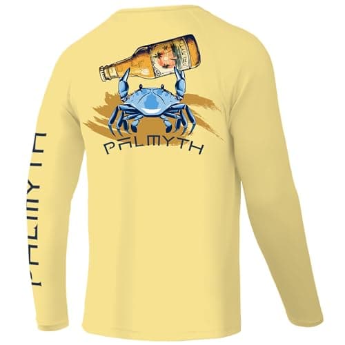 Palmyth Fishing Shirts for Men Long Sleeve UPF 50+ Sun Protection T-Shirt
| Palmyth Fishing Shirts Men Long Sleeve UPF — Yellow / Crab
