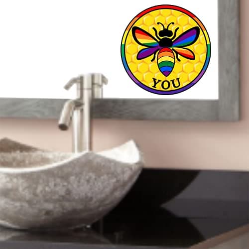 LGBTQ Rainbow Flag Premium Vinyl Decal 3 x 3 for Car Auto | Be Yourself Gay Pride Sticker + Better Than Magnets Sticks A