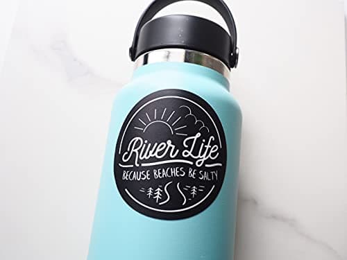 Hydroflask Saltwater Waterproof Sticker for Kayaking - River Life Beach Salt Sticker for Fly Fishing Fans