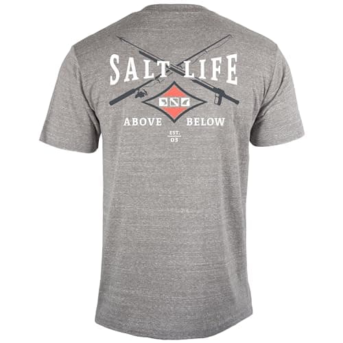 Salt Life Men's Comfortable Angler Tactics Short Sleeve Tee for Outdoor Fishing Adventures — Quartz