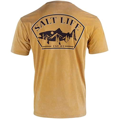 Salt Life Men's King Salmon Short Sleeve Classic Fit Shirt for Outdoor Adventures with Comfort and Style, 100% Cotton, M