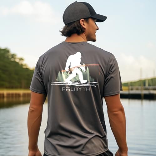 Palmyth Men's Fishing Shirt Short Sleeve Sun Protection UV UPF 50+ SPF Versatile Summer Outfit