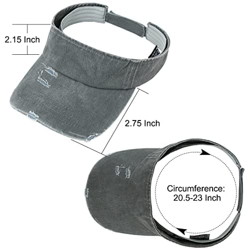 ANDICEQY Sport Retro Ripped Sun Visor Hats for Women and Men Adjustable Empty Top Baseball Cap Cotton Ball Cap Women and