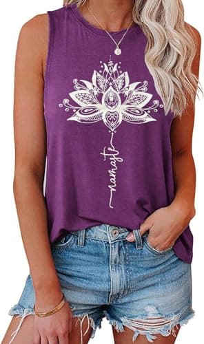 IRISGOD Women's Loose Fit Summer Graphic Tank Tops for Workout and Casual Wear
| IRISGOD Women's Cute Summer Graphic Sl — 23y-152 Namaste