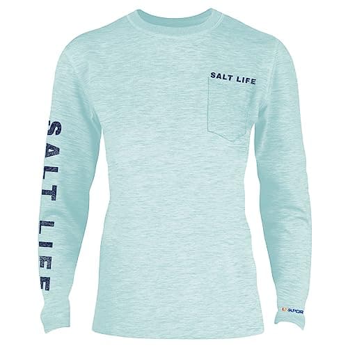 Salt Life Men's Ride Or Die Long Sleeve Performance Pocket Tee +(portable+sun+protection) +(summer+workout) +( sweat-wic