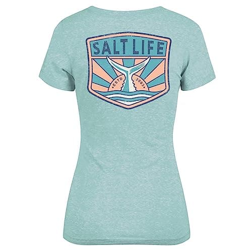 Salt Life Women's Comfortable and Stylish Sunrays and Fish Tails Tri-Blend V-Neck Tee
| Salt Life Women's Versatile Sun — Sea Glass