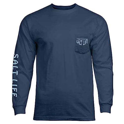Salt Life Men's Sl Reel Long Sleeve Tee + Core Fashion + Men + Casual Wear + Breathable Fabric + 100% Cotton + Multiple