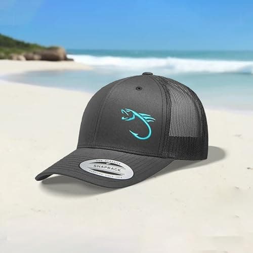 Love Sketches Embroidered Fishing Hat for Men & Women | Fish Trucker Hat Men Snapback Hats | Best Dad Fishing Gift