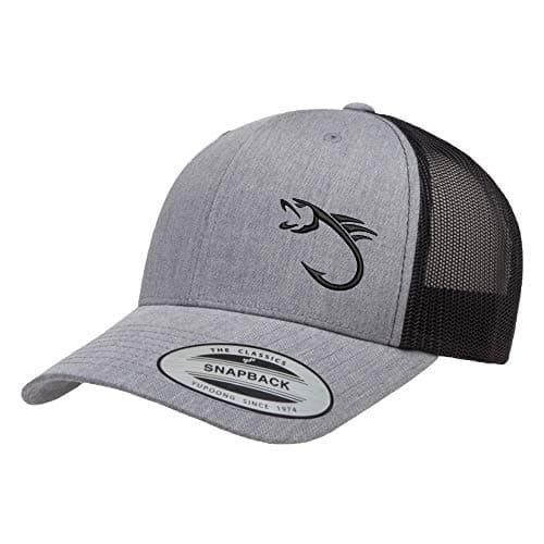 Love Sketches Embroidered Fishing Hat for Men & Women | Fish Trucker Hat Men Snapback Hats | Best Dad Fishing Gift — Heather/Black-bhblk