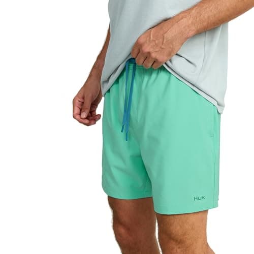 HUK Pursuit Volley Quick-Dry Fishing Shorts for Men Fast Drying Breathable Water Resistant Perfect for Summer Fishing Tr — Marine Blue