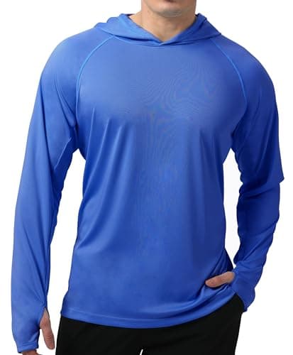 UPF 50+ Sun Protection Men's Hoodie Shirt for Fishing and Hiking
| Lightweight UPF 50+ Men's Hoodie Shirt for UV Protec — B-c-indigo