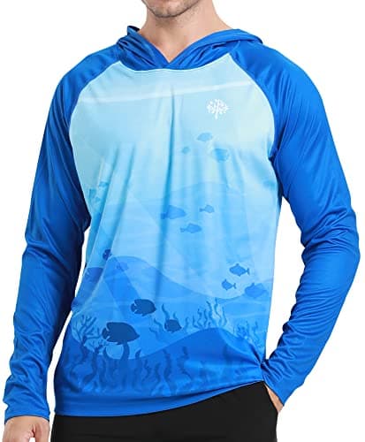 UPF 50+ Sun Protection Men's Hoodie Shirt for Fishing and Hiking
| Lightweight UPF 50+ Men's Hoodie Shirt for UV Protec — A-d-blue