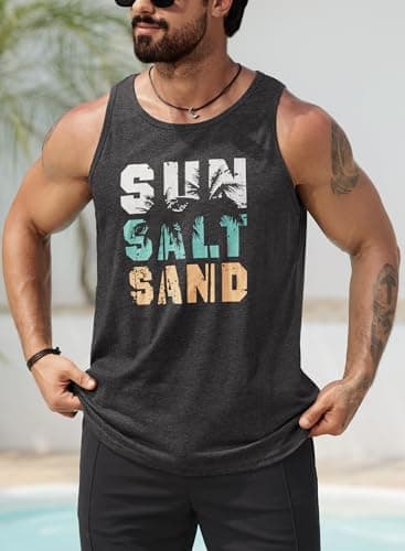 VOGSTART Mens Summer Beach Tank Tops Vacation Sleeveless Shirts (S-3XL)  
VOGSTART Mens Muscle Tank Tops for Summer Beac