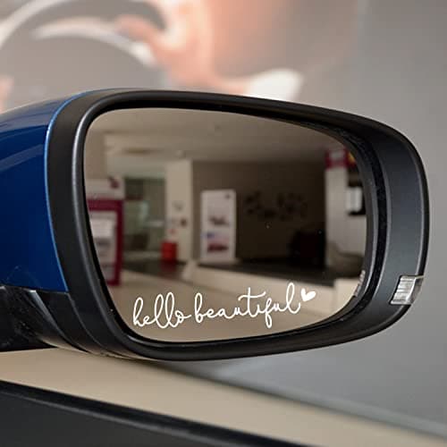 3x Hello Beautiful Rearview Mirror Decal, Self Affirmations Car Decal For Women
| 3x Hello Beautiful Rearview Mirror De