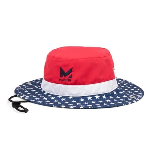 MISSION Cooling Bucket Hat - Unisex Wide-Brim Hat for Men & Women - Lightweight, Foldable & Durable — Stars & Stripes