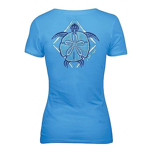Salt Life Women's Turtle Bay Short Sleeve Scoop Neck Tee + Fashionable + Beachgoers + Vacation + Breathable Fabric + Sof — Azure