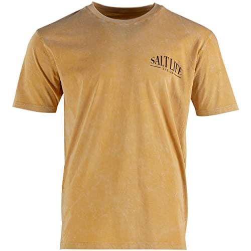 Salt Life Men's King Salmon Short Sleeve Classic Fit Shirt for Outdoor Adventures with Comfort and Style, 100% Cotton, M