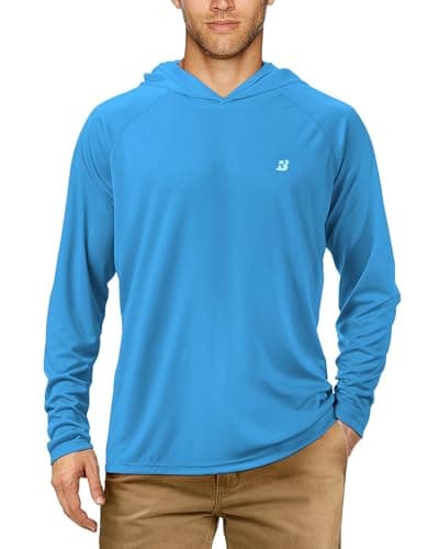 UPF 50+ Sun Protection Fishing Hoodie for Men Outdoor Activities
| Long Sleeve UV Protection Fishing Shirt for Men Suit — No Thumb Hole-campanula Blue