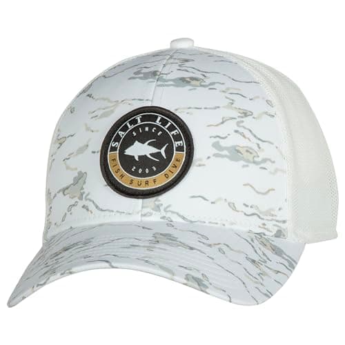 Salt Life Men's Tactical Camo Hat + Core Keyword + Attribute + Target Audience + Usage Scenario + Feature + Specificatio — White