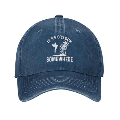 Philysonic 5 Oclock Somewhere Hat Women Baseball Hat for Summer Cool Hats — Navy Blue