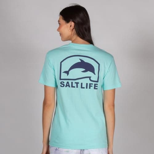 Salt Life Women's Pro Salt Dolphin Short Sleeve Tee + Core Style + Active Women + Gym Workout + Breathable Comfort + Reg