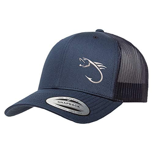 Love Sketches Embroidered Fishing Hat for Men & Women | Fish Trucker Hat Men Snapback Hats | Best Dad Fishing Gift — Navy-bhsil