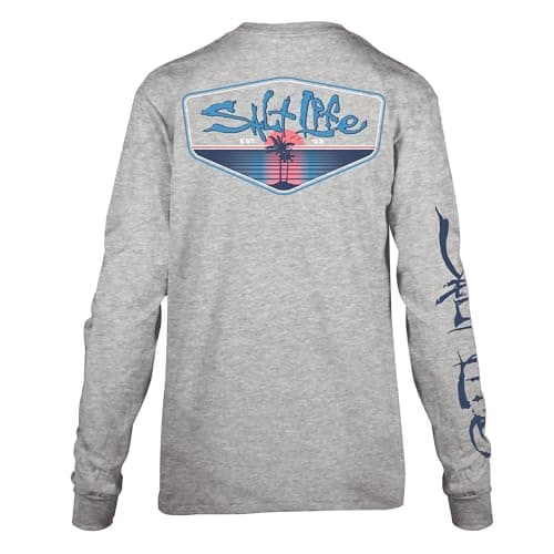 Salt Life Men's Private Island V-Neck Long Sleeve Classic Fit Shirt for Weekend Casual Wear with Comfort Stretch and Moi