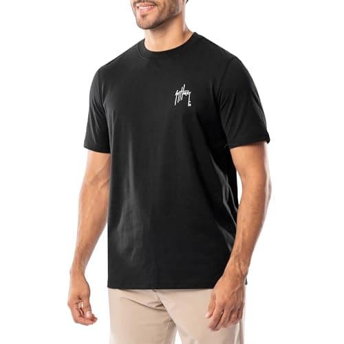 Guy Harvey Men’s Short Sleeve Cotton Graphic T-Shirt for Outdoor Adventures featuring Sea Life Art, Size Medium, 100% Co