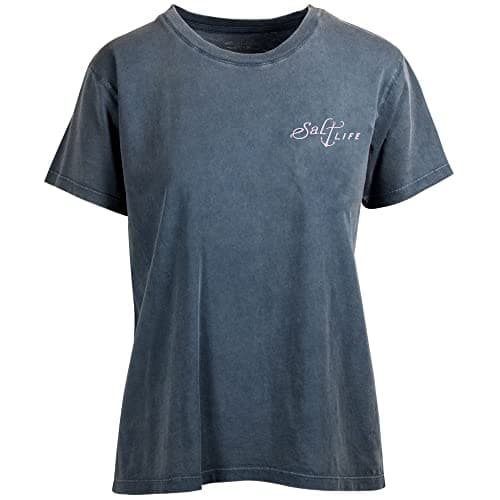 Salt Life Women's Salty Anchor Short Sleeve Boyfriend Tee for Casual Wear with Vintage Style and Versatile Fit Sizes ava