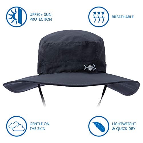 BASSDASH UPF 50+ Sun Fishing Hat for Men Water Resistant with Detachable Neck Flap Global Recycled Standard Global Recyc