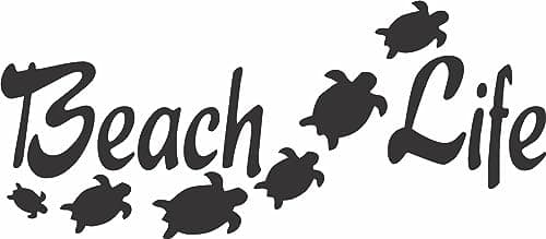 Sea Turtle Ocean Die Cut Vinyl Window Decal/Sticker - Beach Life for Car/Truck (Turquoise Blue)
| Beach Life Turquoise — Black