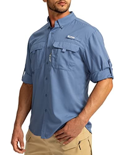 Men's Sun Protection Pudolla Fishing Shirts UPF50+ Long Sleeve Travel Work Button Down Shirts
| Pudolla Men's Sun Prote