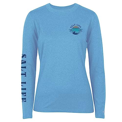 Salt Life Women's Paradise Bound Long Sleeve Performance Tee + Sun Protection + Versatile Style + Breathable Fabric + Mo