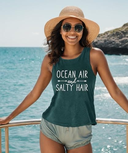 Coconut Tree Graphic Print Women Summer Workout Tank Top for Girls Sleeveless O Neck
