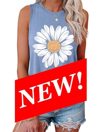 IRISGOD Women's Loose Fit Summer Graphic Tank Tops for Workout and Casual Wear
| IRISGOD Women's Cute Summer Graphic Sl — 23y-156 Daisy