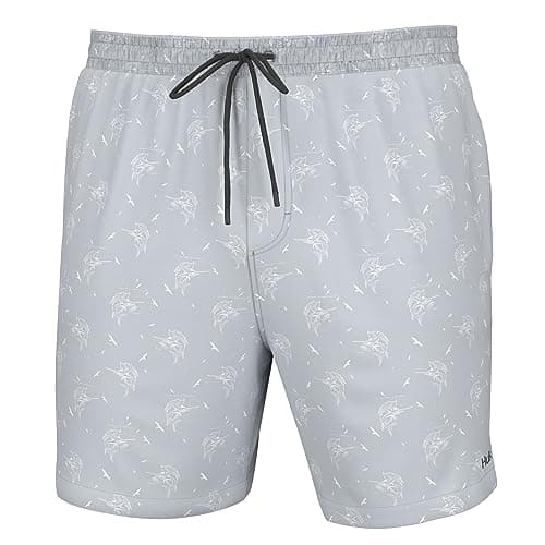 HUK Pursuit Volley Quick-Dry Fishing Shorts for Men Fast Drying Breathable Water Resistant Perfect for Summer Fishing Tr — Sail Bird - Harbor Mist
