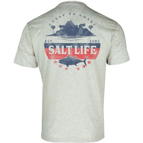 Salt Life Men's Tuna Haven Short Sleeve Shirt — Chalk