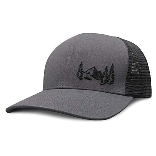 Grace Folly Trucker Hat for Men or Women: Stylish Cool Designs, Versatile Fashion Accessory — Mountain- Gray