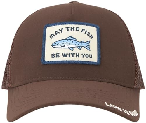 Life is Good Men's Mesh-Back Logo Patch Adjustable Baseball Cap - Stylish Summer Hat for Men
