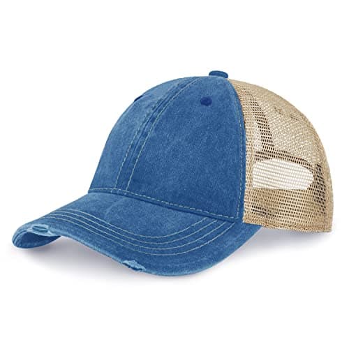 CHOK.LIDS Premium Washed Unstructured Trucker Hat for Men and Women Outdoor Adjustable Distressed Pigment Dyed Cap
| CH — Royal