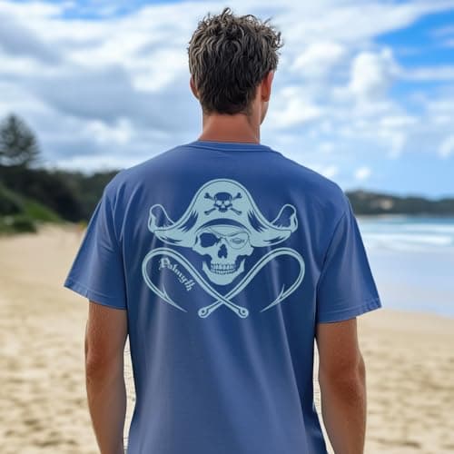Palmyth Men's Sun Protection Fishing Shirt Short Sleeve UV UPF 50+ Tee for Outdoor Activities